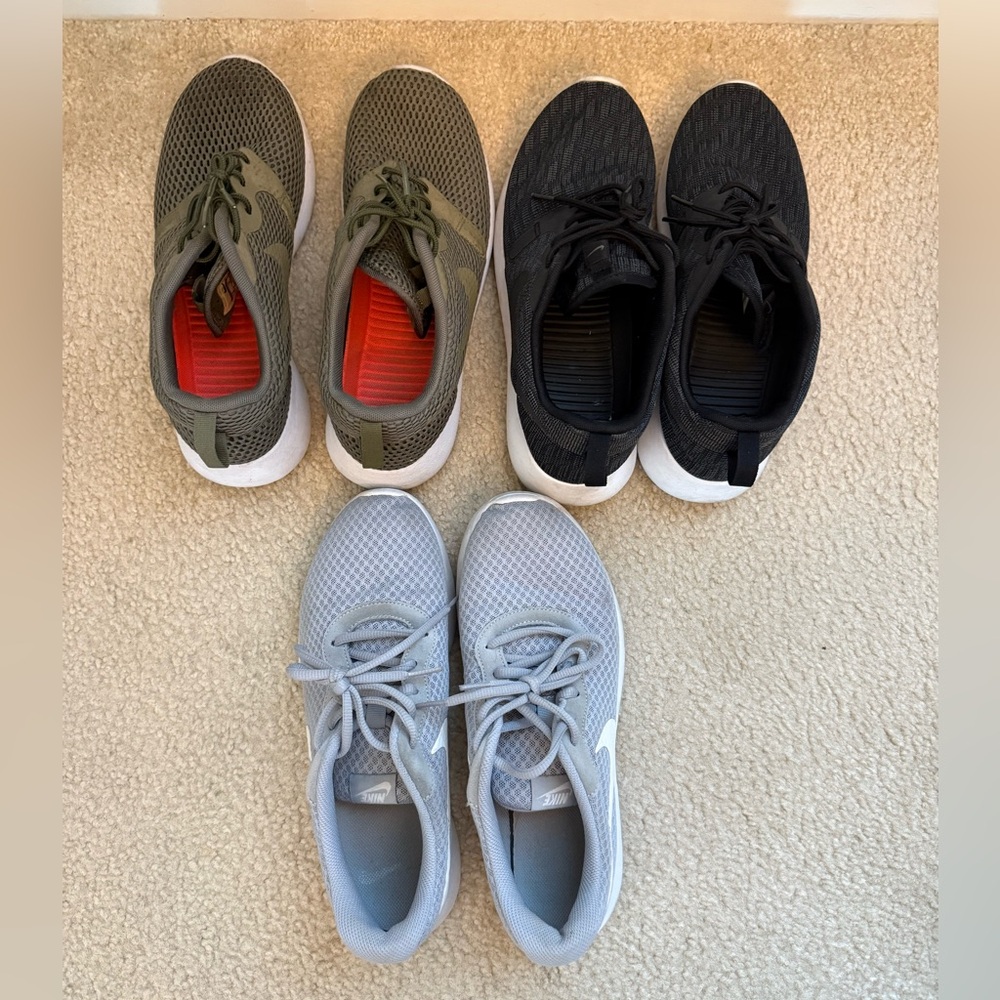 3 pairs Nike sneakers shoes size 9